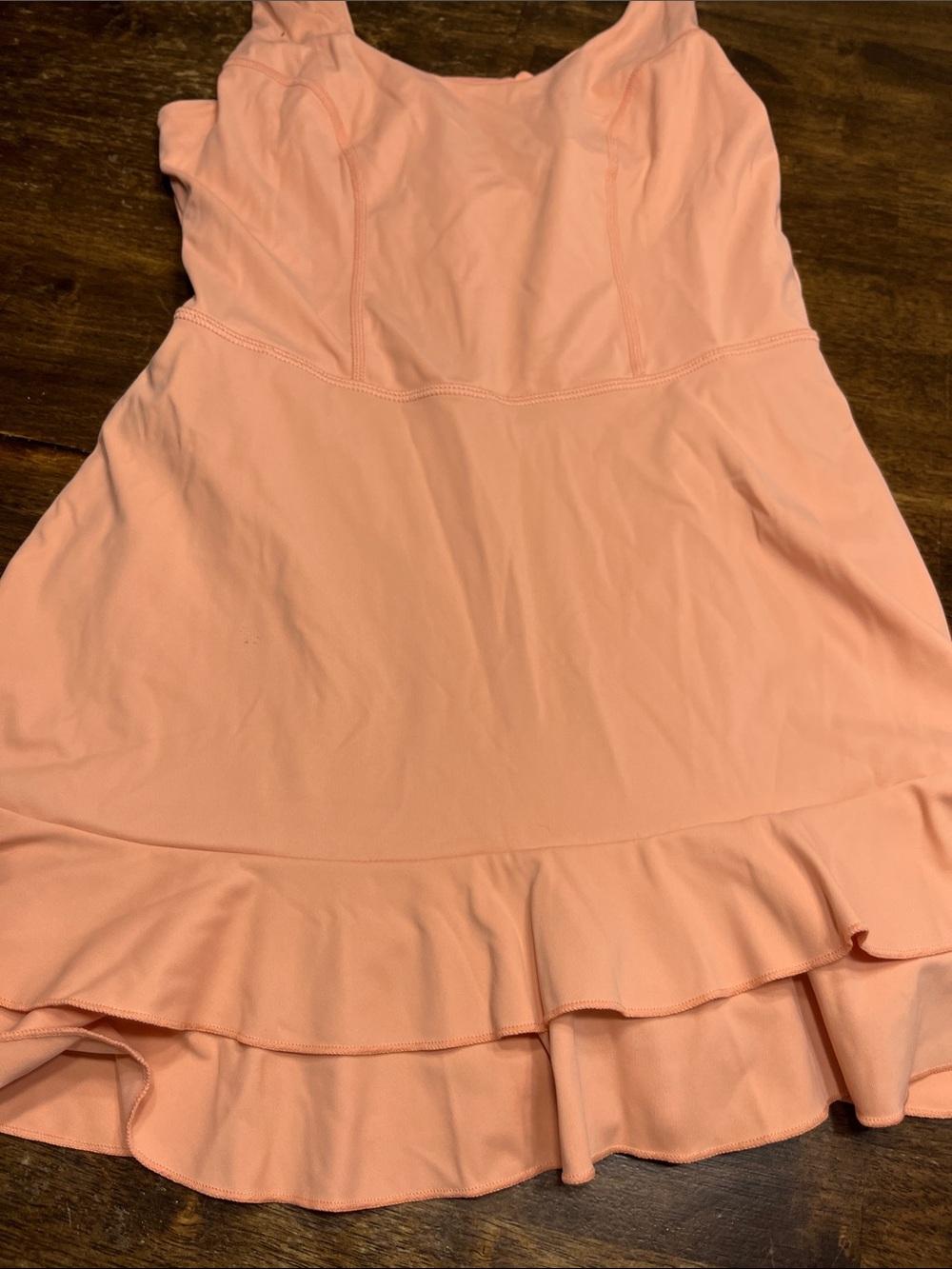 JoyLab Peach Ruffle-Hem Mini Dress